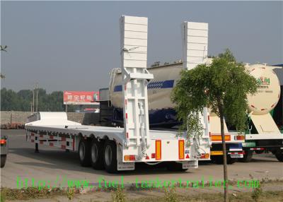 China 3 Axle Low Bed Semi Trailer For Transport Heavy Cargo And Excavator for sale