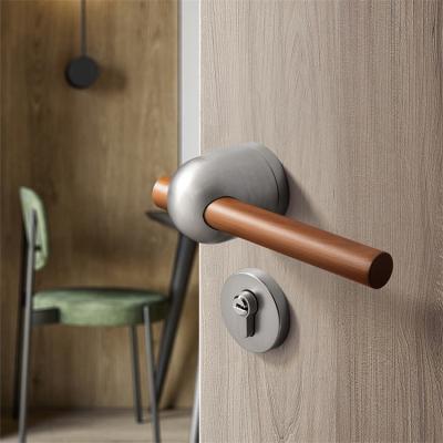 China Modern the door handle of the classic American wood grain aluminum alloy + zinc alloy suits the wooden door of the study for sale