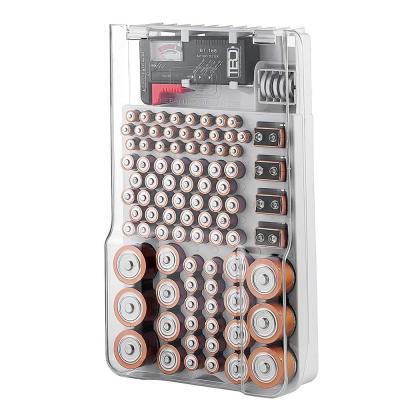 China Modern Battery Organizer Storage Case with Hinged Clear Cover, Includes a Removable Battery Tester, Holds 93 Various Batteries Siz for sale