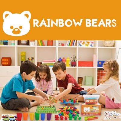 China Toy Rainbow Counting Bears | Montessori Toddler Educational STEM Fine Motor Skills Therapy Math Matching Preschool Learning Toy BQ045 for sale