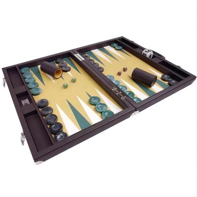 China DND Games Customize China Factory Manufacture Custom Luxury Travel Backgammon Set Leather Board Game for sale