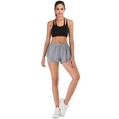 China Wholesales Ladies Breathable Fake Double-Layer Yoga Fitness Two-Piece Pants Running Outdoor Sports Training Shorts for sale