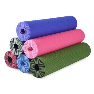 China Wholesale Gym.Yoga.Sport fitness sports protection 6mm non-slip exercise tape high density blue yoga mat large home thick travel gym with custom logo for sale