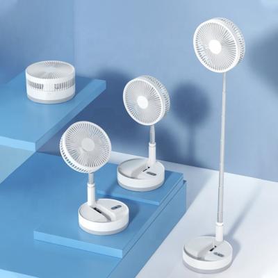 China 8 Hours Timer P10 4 Speeds Night Light Telescopic Floor Table Folding Rechargeable Mini Standing Fan Te koop