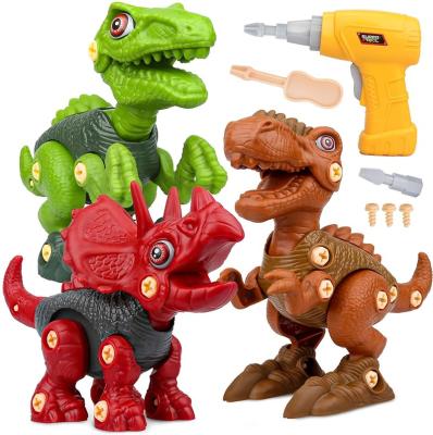 China Children toy building diy plastic dinosaur disassemble construction engineering dinosaur toy with drill 70X57X59 70X57X59 for sale