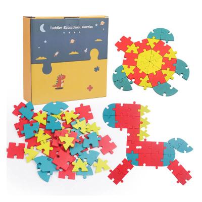 China Educational Toy Wholesale Educational Toy 40 Pcs Kids Wooden Puzzle Toys Children's Early Education DIY Animal Letter Puzzles Learning Educational Games for sale