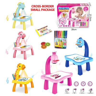 China New Design Plastic Children's Educational Drawing Projector Toys Children Art Projection Painting Board Table Drawing Projector Table for sale