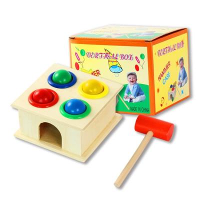 China Wooden Children's Educational Toys Knocking Hammer Toy Montessori Baby Early Training Educational Wooden Grinding Toy for sale