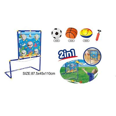 China 2in1 Fun Target Mini Outdoor Soccer Goal Door Portable Game Toy Kid Football Goals 56.5x54x80 56.5x54x80 for sale