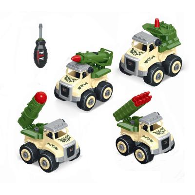 China DIY Children's Military Vehicle Truck Toys Parent-child Disassembly and Assembly Building Block Military Vehicles Interactive Car 66x49x63 66x49x63 for sale