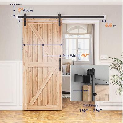 China Customized Color 6.6 FT Heavy Duty Sturdy Sliding Barn Door Hardware Kit for Industry for sale