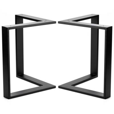 China Multipurpose Matt Black Square Style Metal Table Legs for Customized Office Computer Desk for sale