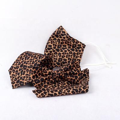 China 2021 best fashion men leopard print tie set 100%polyester for sale