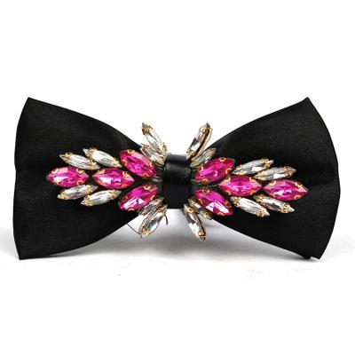 China Jacquard fashion velvet bow tie shinny diamond bow tie for men parts wear for sale