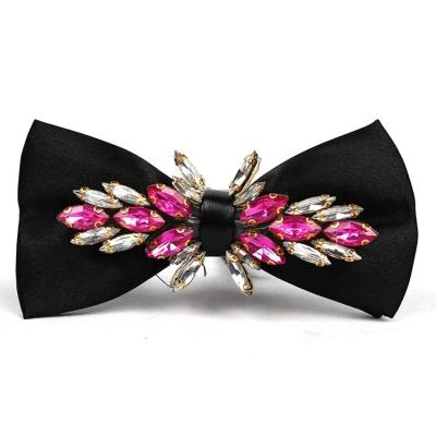 China Luxury Business Knitted Bow Tie With Embroider Different Color Polka Dot for sale