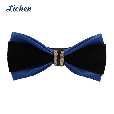 China Jacquard PU Leather Professional Men's Business Custom Men's Bow Tie With Adjustable for sale