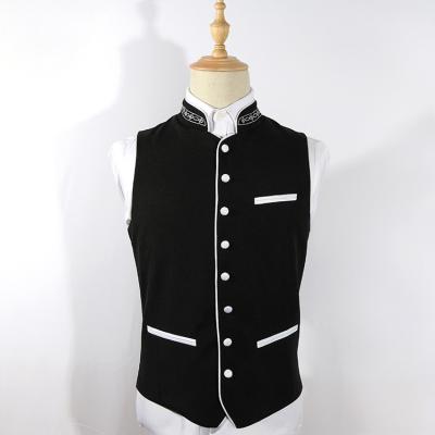 China Hot sale plus size hotel professional worker, club, casino waiter woven and men's velvet vest uniform set, for sale