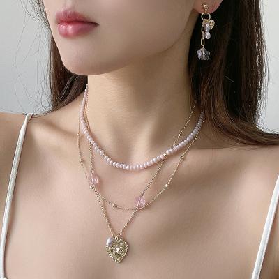 China New Fashion Wholesale Fashionable Lavender Series Purple Necklace Crystal Necklace Jewelry Wedding Jewelry for sale