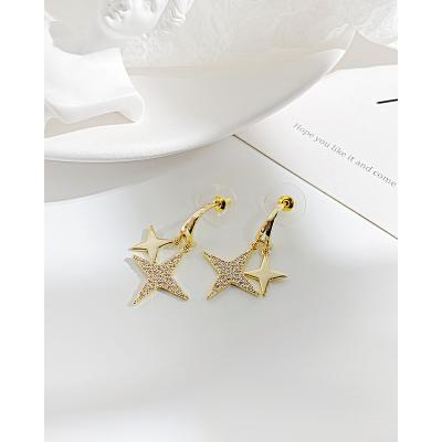 China TRENDY new hot sales fashion earrings double star stud earrings gold plated earrings for women for sale