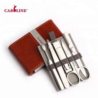 China 2018 Personal Care Hot Selling Pocket Manicure Kit Travel Portable Detachable Magnetic Leather Manicure Set for sale