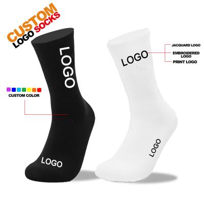 China Free Mockup QUICK DRY Custom Design Jacquard Logo Low MOQ Sports Socks High Quality Embroidery Logo Men Socks OEM Printing for sale