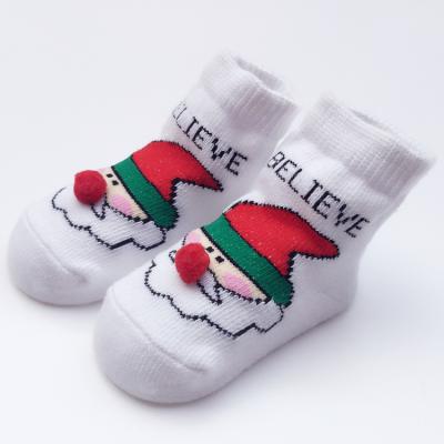 China Cotton Terry Floor Children Christmas Socks QUICK DRY Santa's Baby Christmas Socks for sale