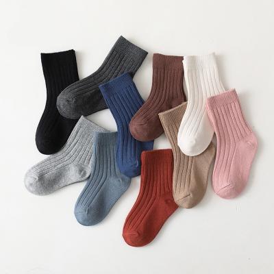 China Antibacterial Breathable Cute Ribbed Infant Baby Boots Candy Color Cotton Shorts Leg Socks for sale