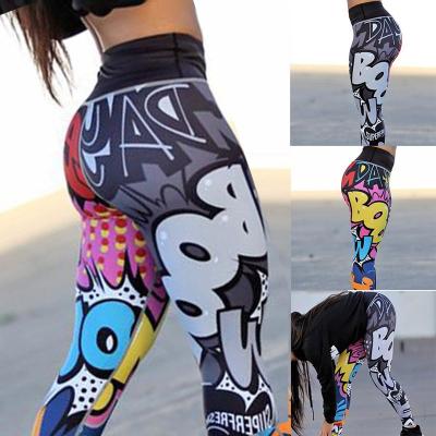 China Breathable Skinny Print Colorful Leggings Slimming Sports Yoga Wear Leggings for sale