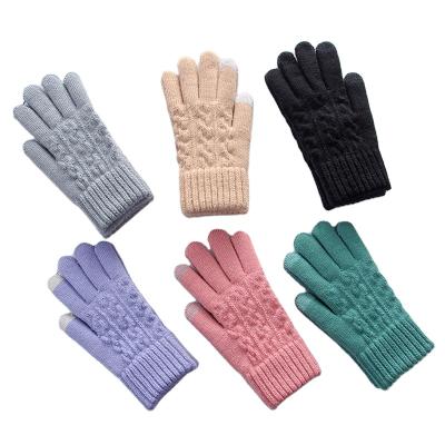 China A1017 Plain Adult Women Snow Colored Mittens Lace Green Fashion Mittens for sale