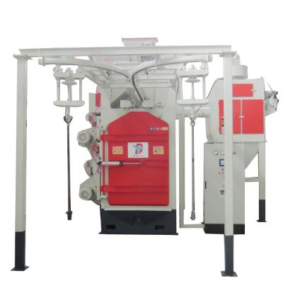 China Medium or large size overhead metal parts hanger shot blasting machine/work hardening shot blasting machine for sale