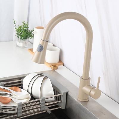 China Thermostatic Faucets Luxury Design Pull Out Kitchen Faucet 8579 Single Hole 360 ​​Degree Kitchen Faucet for sale