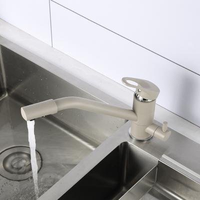 China Thermostatic Faucets Kitchen Faucet 360 Degree Rotating Single Hole Faucet Pure White Water Faucet for sale