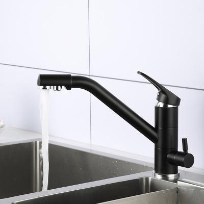 China Thermostatic Single Hole Faucet Black Single Hole Kitchen Faucets Pure Water Faucet for sale