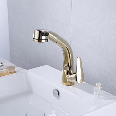 China Thermostatic Faucets Pull Out Bathroom Hot And Cold Water Mixer Lift Through Chrome Sink And 360 Degree Water Mixer Tap Faucet for sale