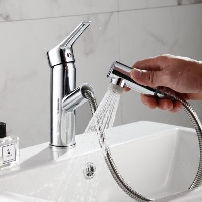 China Thermostatic Basin Faucets Single Handle Bathroom Pull Out Basin Faucet Knob Switch Washing Sink Mixer Taps Bathroom Cold-Hot Faucets for sale