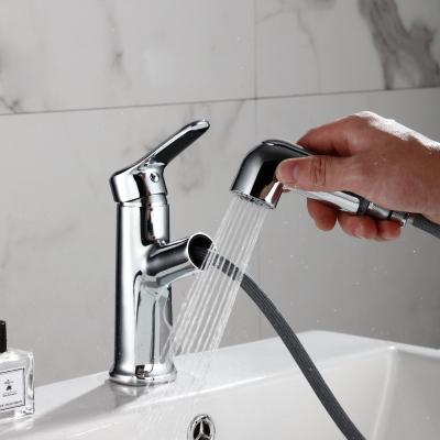 China Thermostatic Faucets Bathroom Basin Faucet Pull Out Spray Sink Faucet for sale