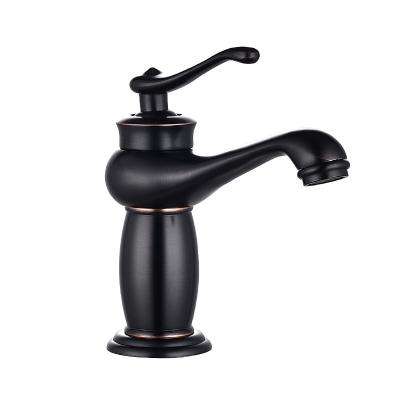 China Single Handle Deck Mount Vintage Wash Mixer Tap Crane Black Basin Faucets Faucet Lamp Style Bathroom Thermostatic Brass Sink Faucet for sale