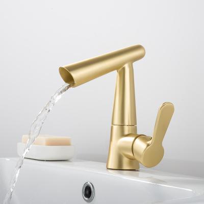 China Thermostatic Faucets Bathroom Faucet Basin Taps Crane Gold Brass Hot Cold Bathroom Faucets Deck Mounted Mixer Tap for sale