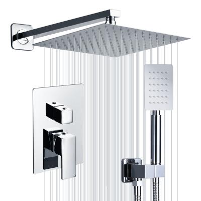 China Without Sliding Bar Wall Mount Rainfall Bathroom Shower Set Concealed Shower Set Bathroom Shower for sale