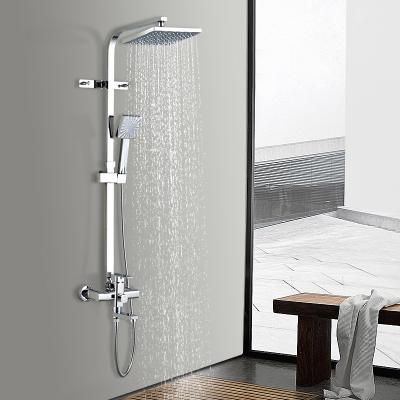 China With Slide Bar Shower Faucet Wall Mount Shower Kit Hot Cold Water Shower System Mixer for sale