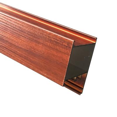 China door & Window Factory Supplying Frame Wood Wardrobe Color Extrusion Sliding Door Wood Grain Aluminum Profiles for sale