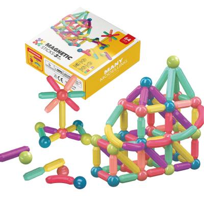 China Hot Selling Children's Magnetic Rods (3-6 Years Old) Toys Magnetic Large Particle Building Blocks Boys and Girls DIY Assembling Educational Toys for sale