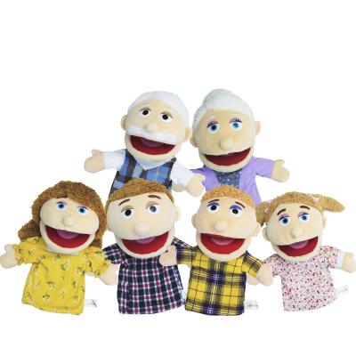 China Open Hand Puppet Family Hand Puppet Family Plush Toy Cute Mouth Puzzle Plush Toy Doll Kindergarten Hand Puppet for sale