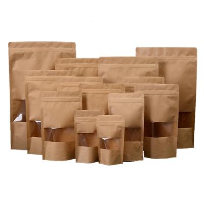 China Coffee Beans/Tea/Nuts/Snacks/Food Low MOQ 8oz 12oz 16oz 5lb 100g 250g 500g 1kg 100% Recyclable Packaging Paper Bag Package With Window And Zipper Maker for sale