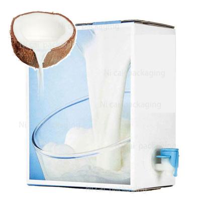 China Beverage Plating BIB Foil Bag In Box Liquid Milk Plastic Beverage Packaging Bag With Dispenser Customized Bag In Carton for sale