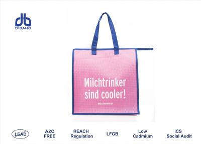 China PP Non Woven Pink Cooler Bag , Insulated Shopping Bags 120g / M² With Lamination for sale