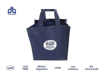 China 25 * 15 * 32cm Blue Silkscreen Tote Bags 100g / M² With Pp Non Woven Material for sale