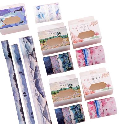 China cool and dreamy 8styles decorative watercolor washi tape diy photo album hand diary tape sticker account creative material for sale