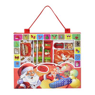 China Christmas School Supplies Children's Stationery Set Gift Box Kindergarten Christmas Gift Reward for sale