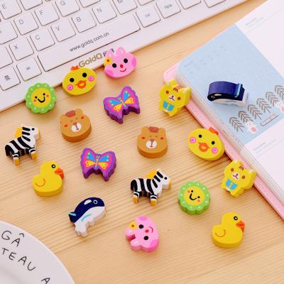 China Creative Animal Children's Creative Animal Eraser Animals Primary School Office Eraser Cartoon Stationery Set Study Gift List for sale